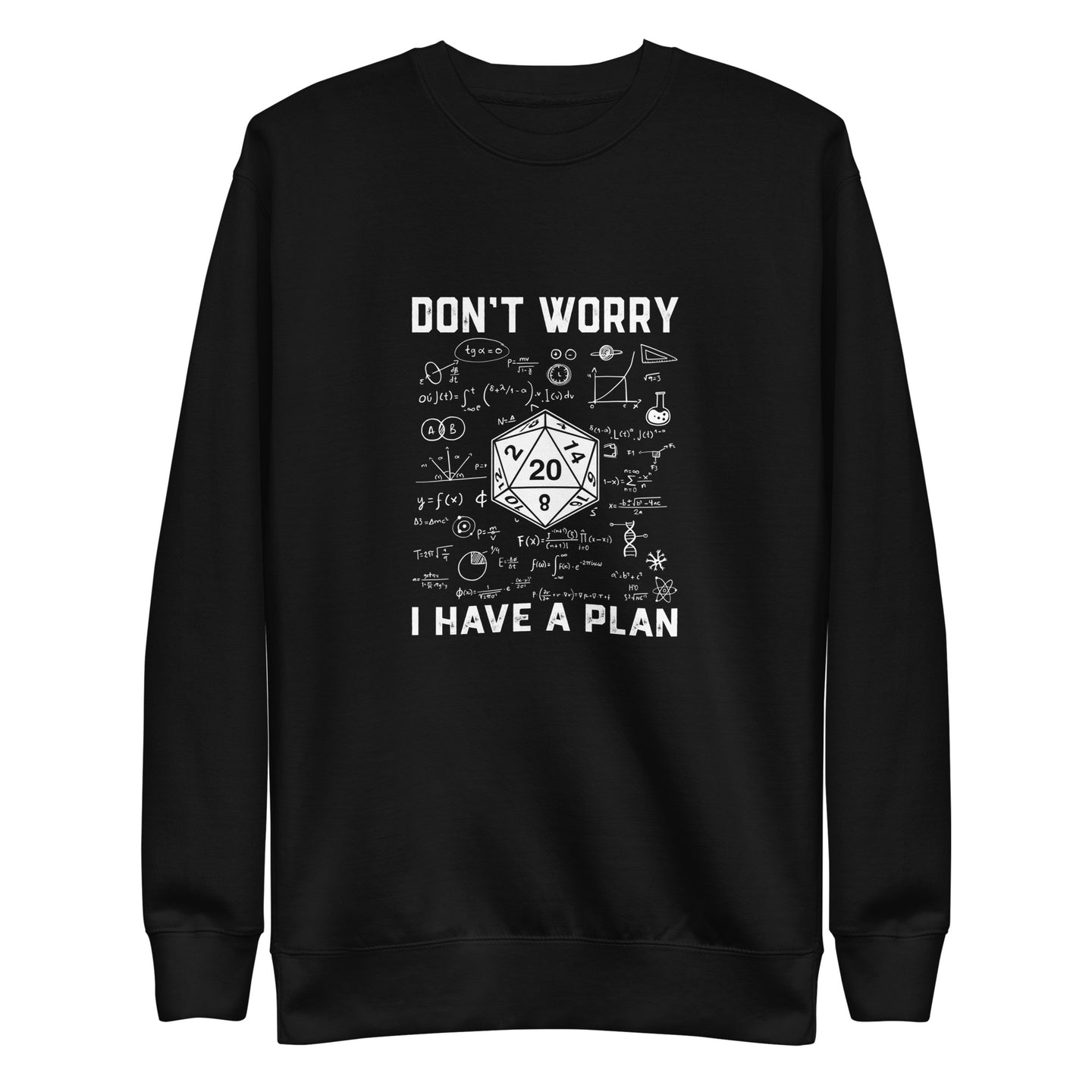 Funny D&D Sweatshirt - 'Don't Worry I Have a Plan' RPG Gaming - Cuccico Design