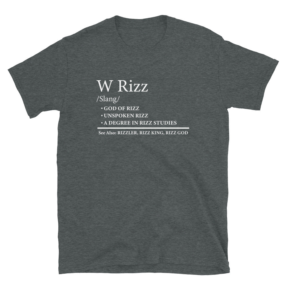 Funny W Rizz Meaning Definition T-Shirt - Cuccico Design