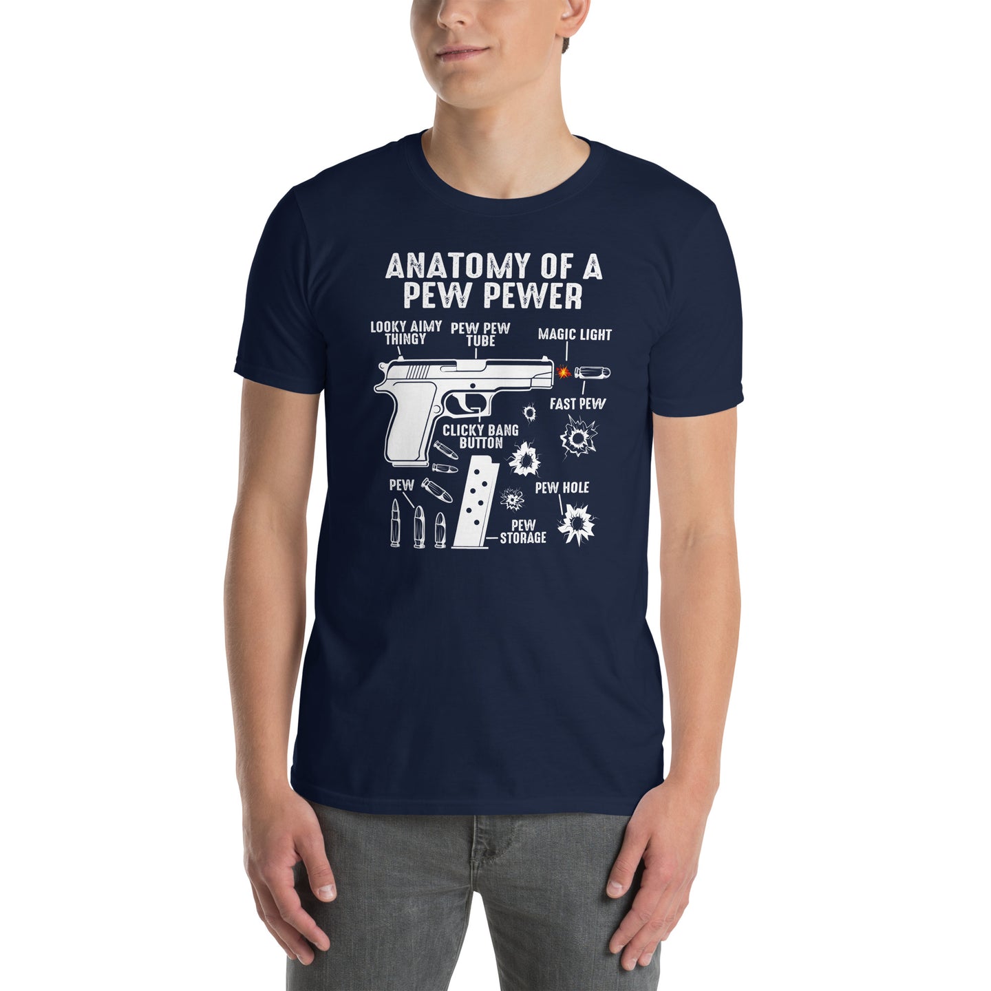 Funny Anatomy Of A Pew Pewer T-Shirt - Gun Owner Gift - Cuccico Design