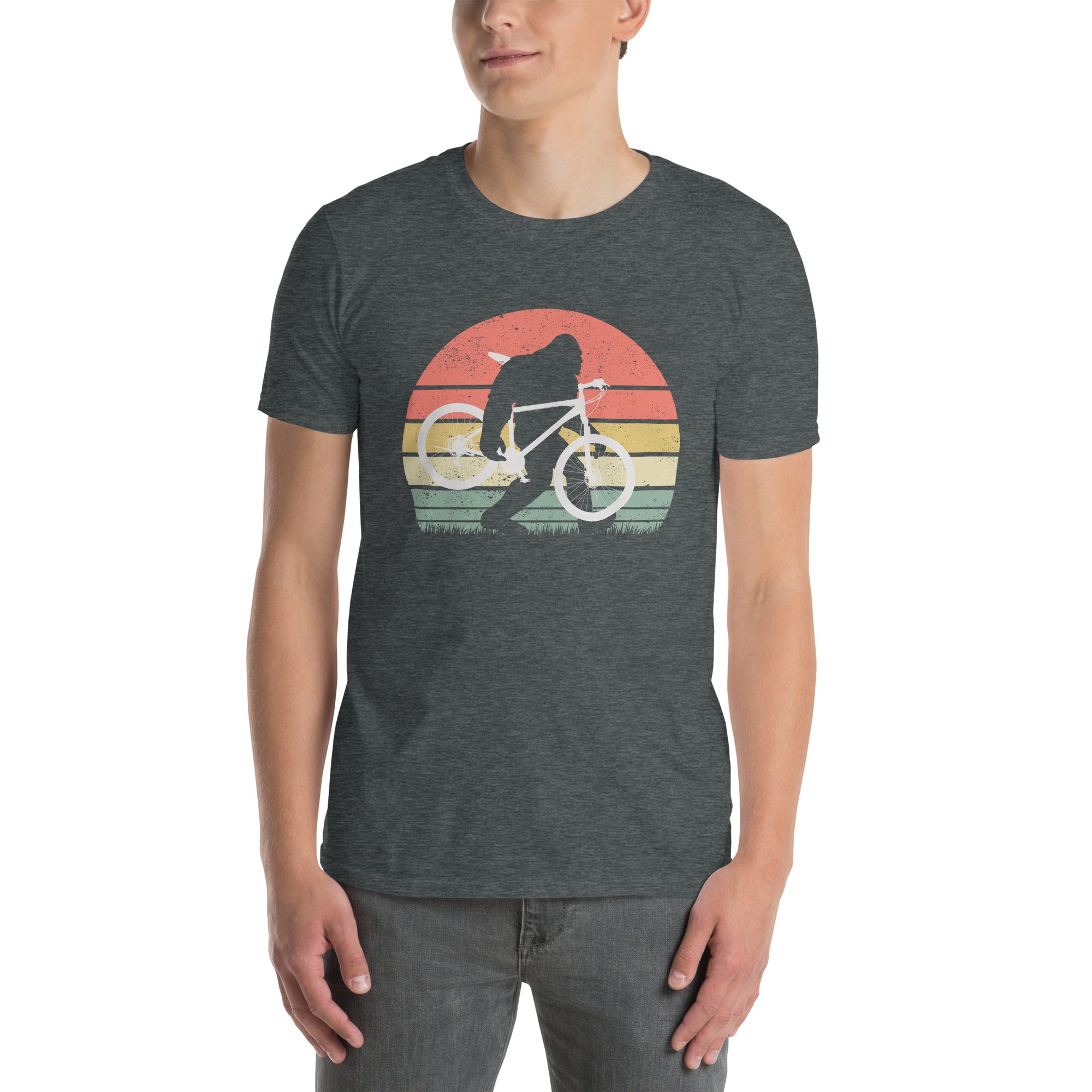 Funny Bigfoot Mountain Bike T-Shirt | Cycling Sasquatch Tee - Cuccico Design