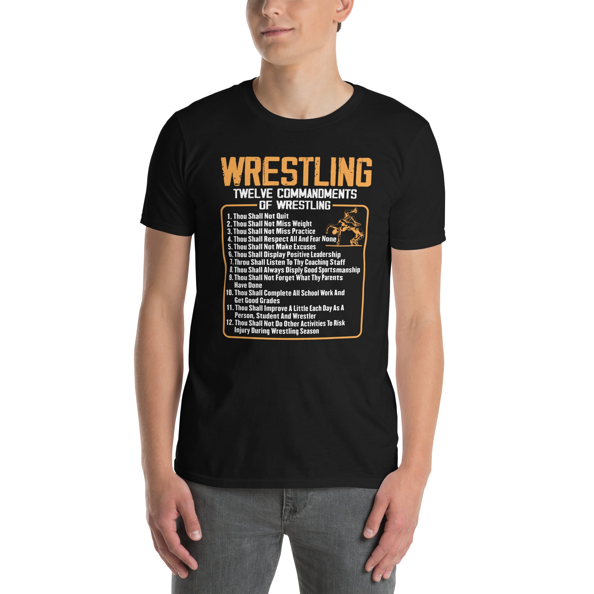 Twelve Commandments Wrestling T-Shirt | Gift for Wrestlers - Cuccico Design