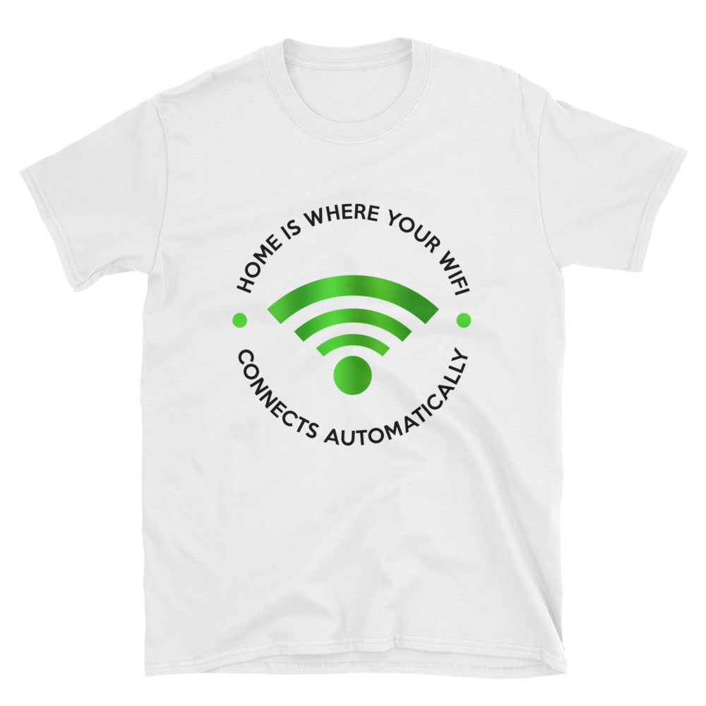 Funny Geek T-Shirt - Home is Where Wifi Connects - IT Gift - Cuccico Design