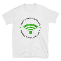 Funny Geek T-Shirt - Home is Where Wifi Connects - IT Gift - Cuccico Design