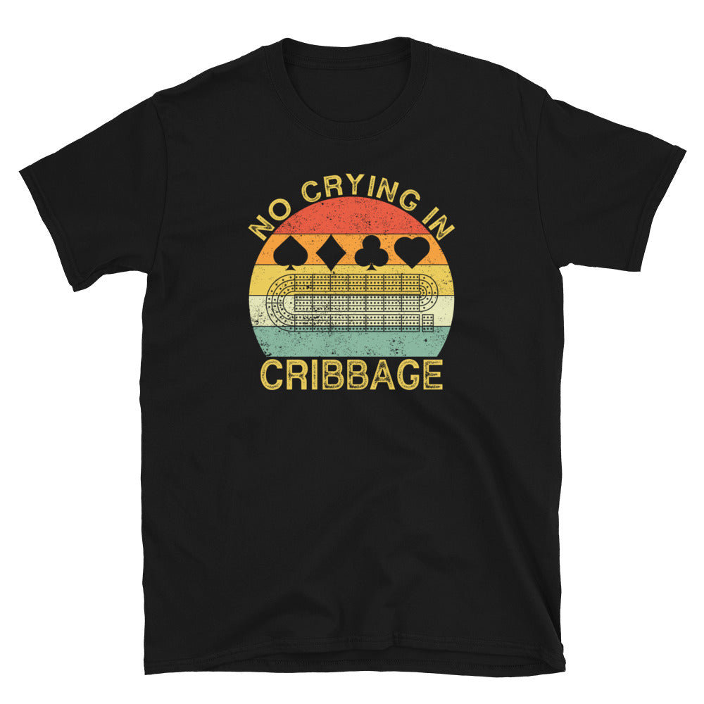 Funny Cribbage T-Shirt - No Crying In Cribbage - Cuccico Design