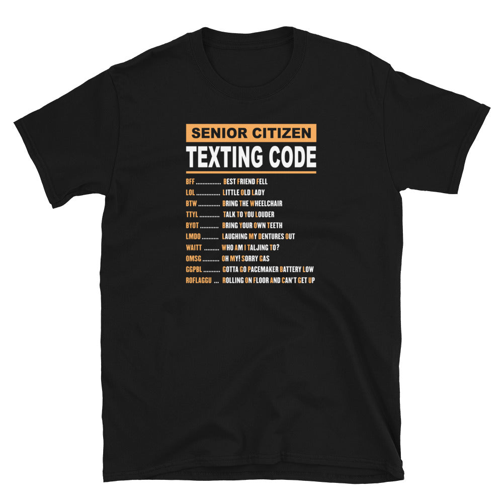 Funny Senior Texting Code T-Shirt | Grandpa & Grandma Gift - Cuccico Design
