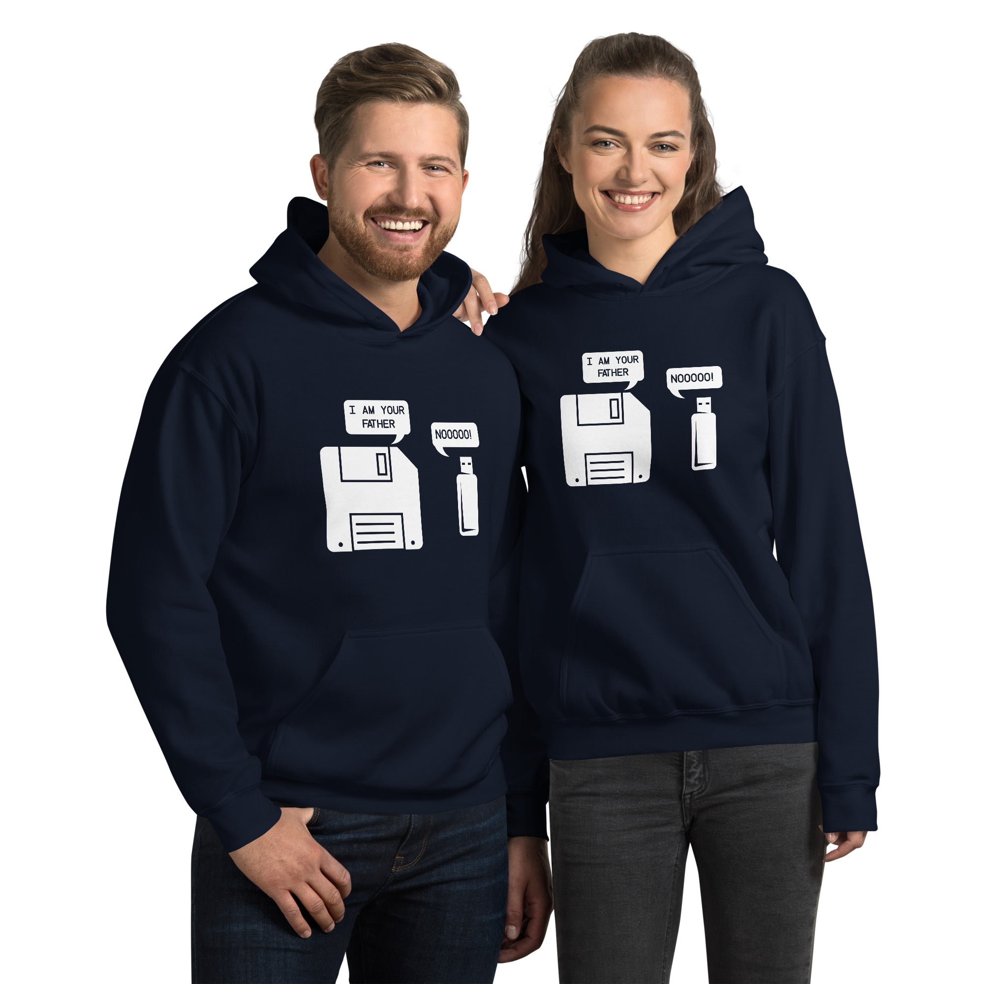 Funny Computer Geek Hoodie - USB Floppy Disk I am Your Father - Cuccico Design