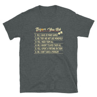 Funny Board Game Shirt: Before You Ask Quote Tee - Cuccico Design