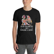 Easily Distracted Dragon & Books T-Shirt | Book Lover Gift - Cuccico Design