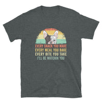 Funny French Bulldog T-Shirt: Every Snack Every Meal - Cuccico Design