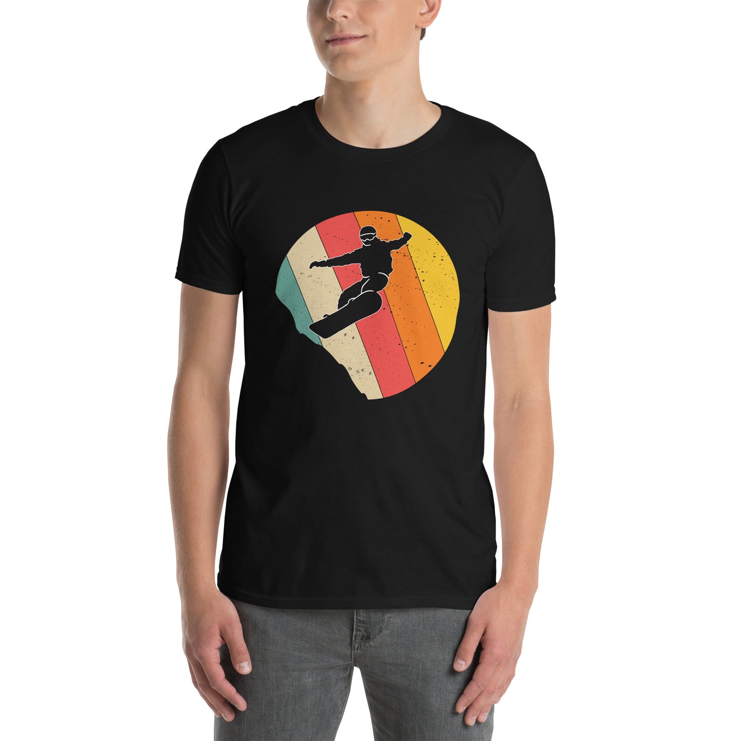 Snowboard T-Shirt - Retro Sunset Design | Unisex Fit - Cuccico Design