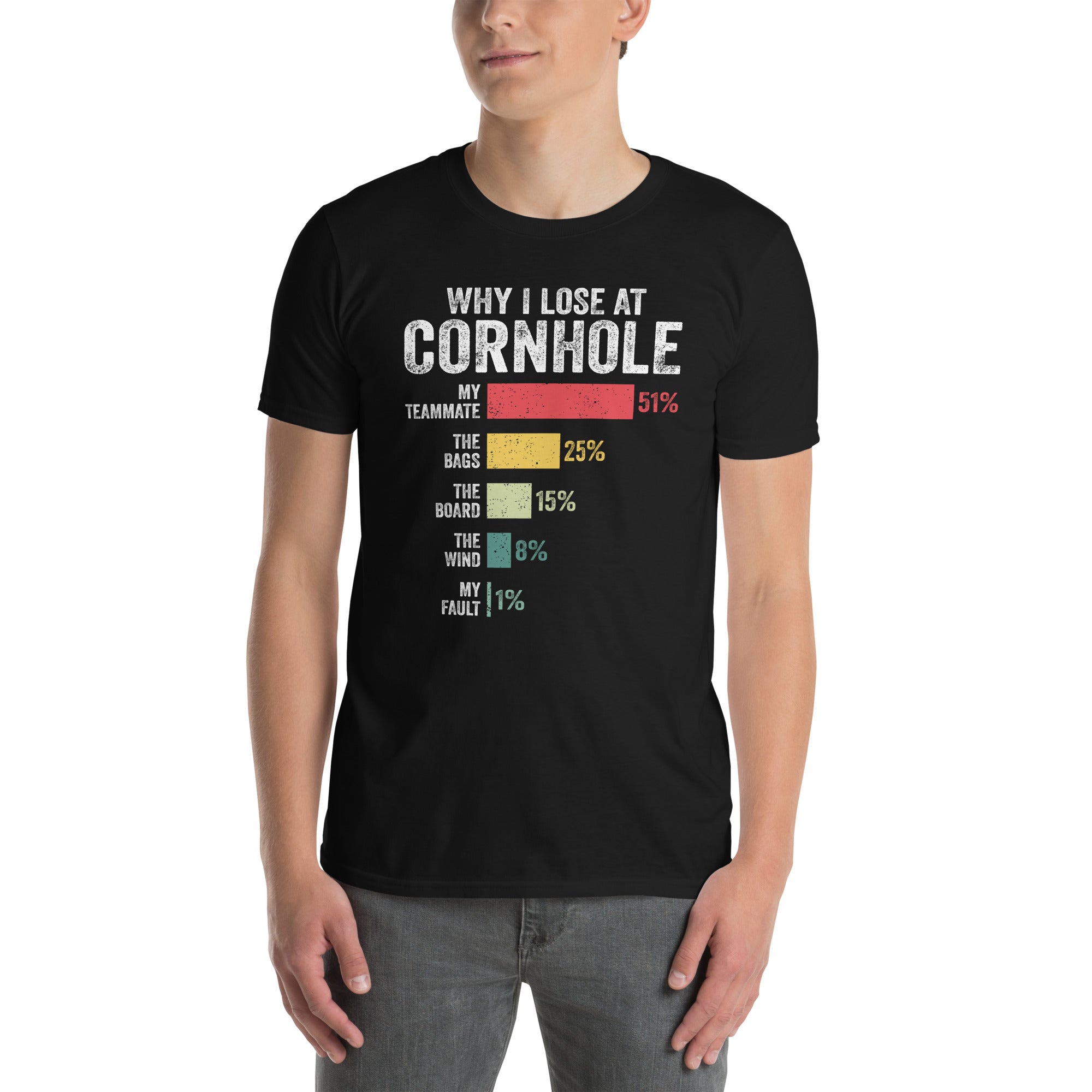 Funny Cornhole T-Shirt - Why I Lose at Humor Tee - Cuccico Design