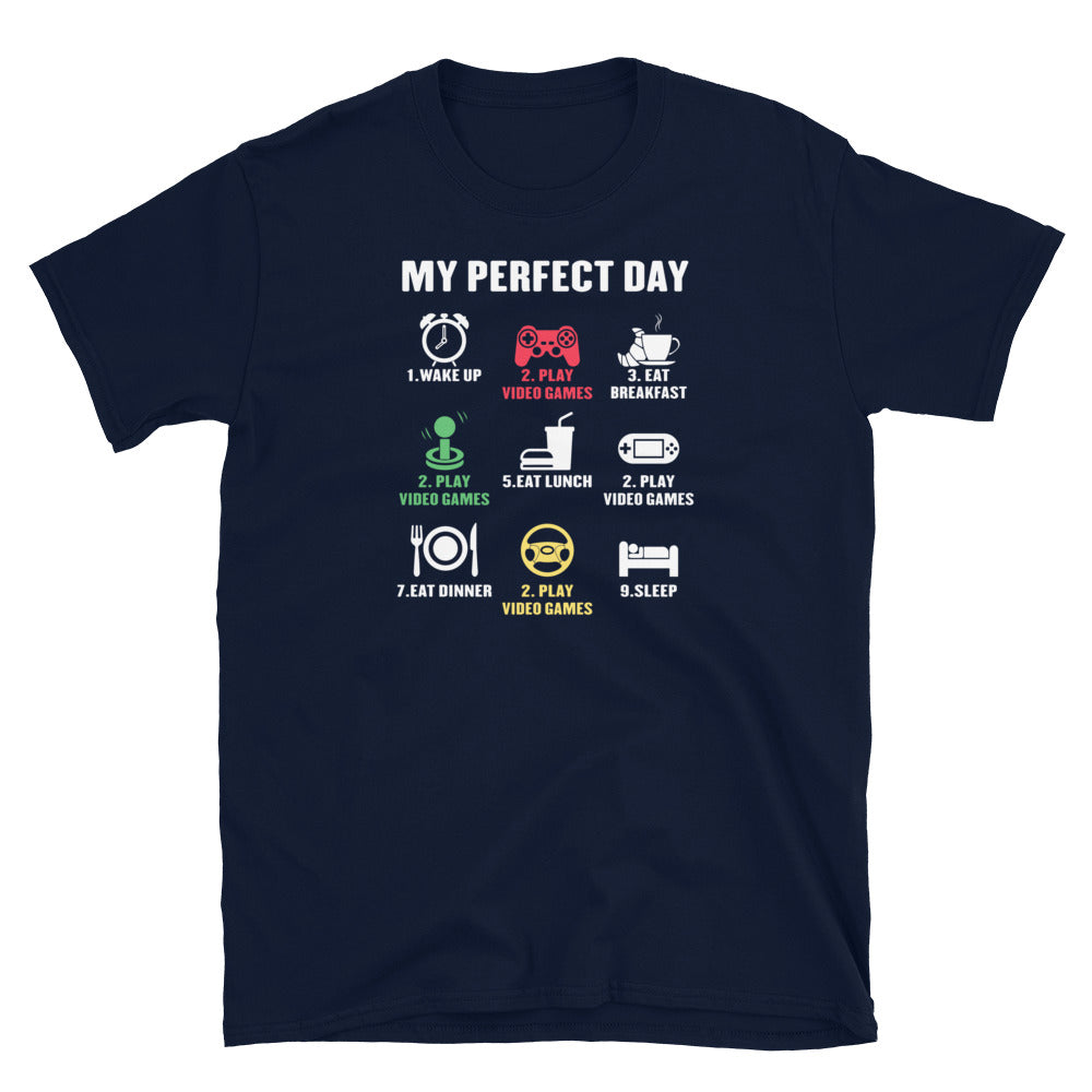 My Perfect Day Funny Video Gamer T-Shirt Gift - Cuccico Design