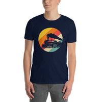Vintage Train T-Shirt | Retro Sunset Railroad Gift - Cuccico Design