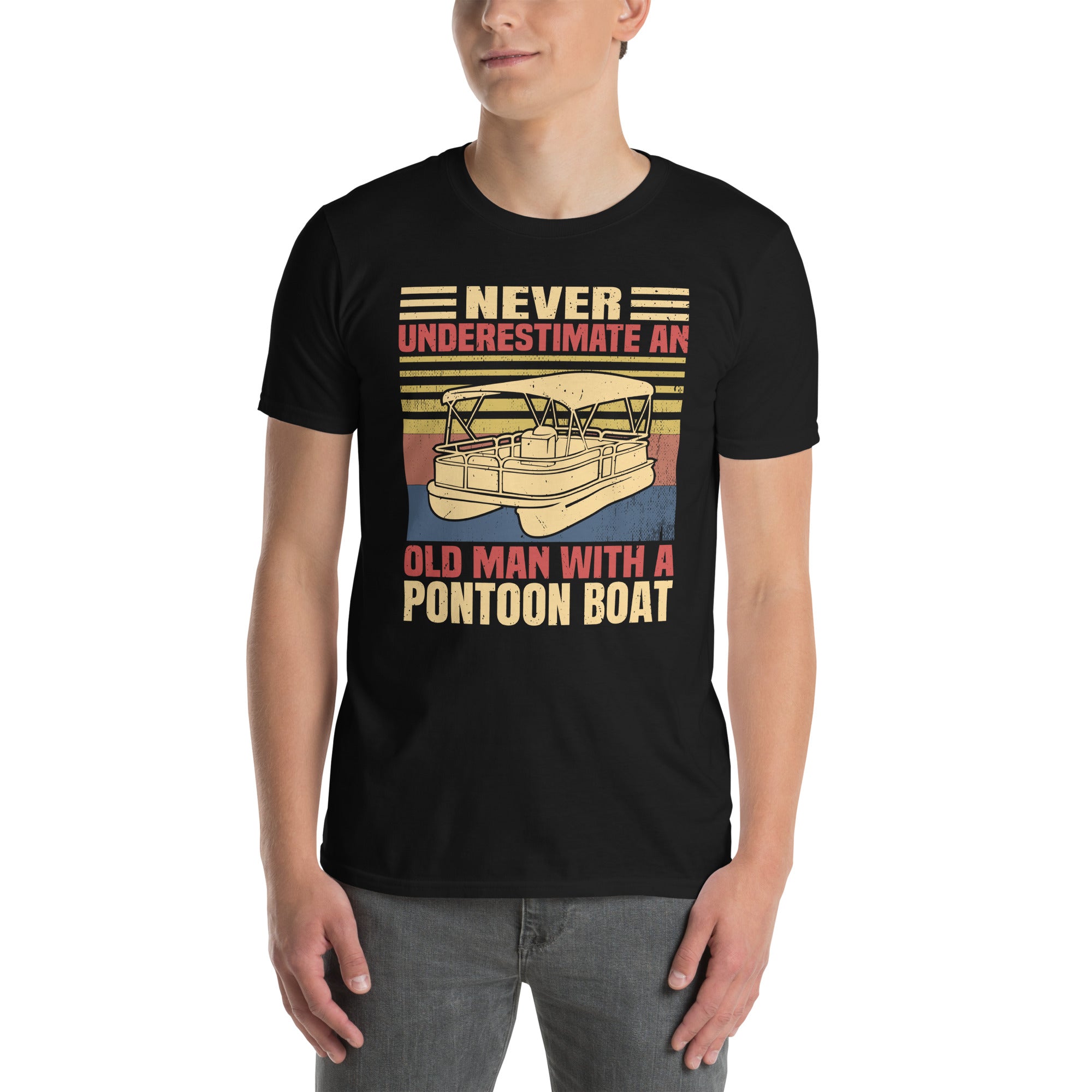 Pontoon Boat T-Shirt | Funny Old Man Boating Shirt - Cuccico Design