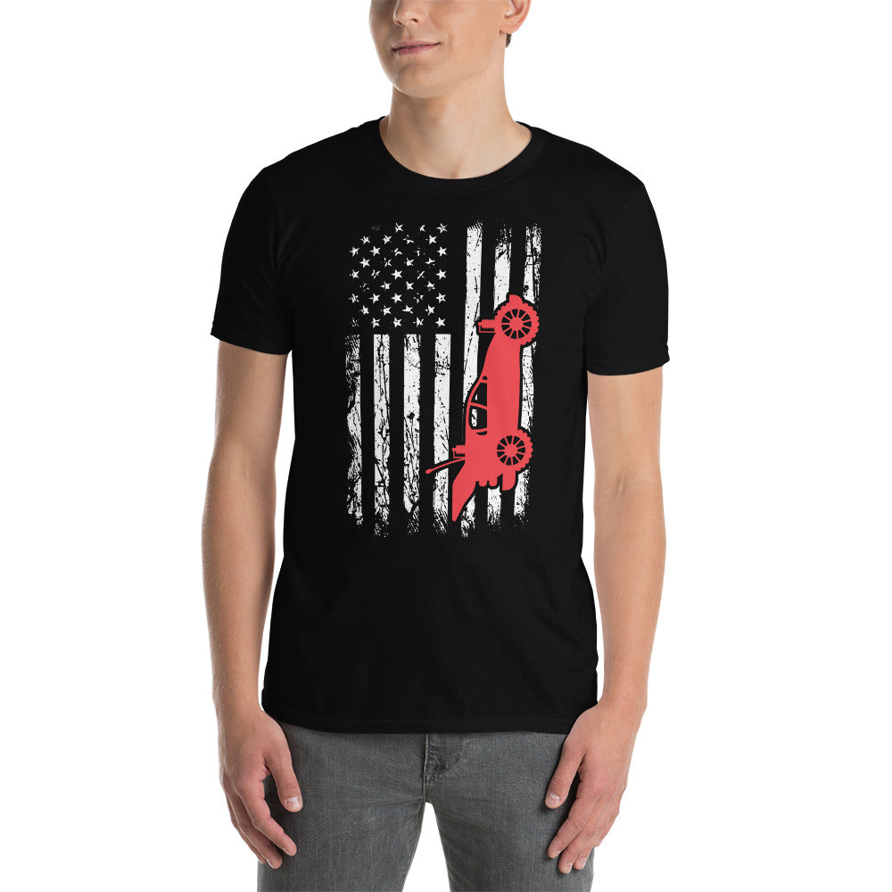 Distressed RC Car American Flag Racing T-Shirt | Patriotic Tee - Cuccico Design