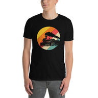 Vintage Train T-Shirt | Retro Sunset Railroad Gift - Cuccico Design