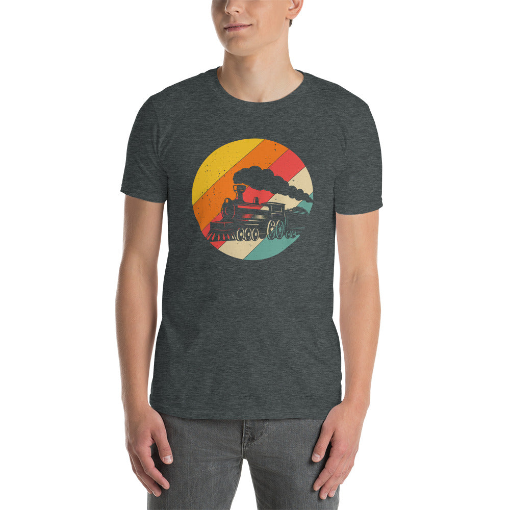 Vintage Train T-Shirt | Retro Sunset Railroad Gift - Cuccico Design