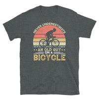 Funny Cycling T-Shirt: Old Guy On A Bicycle Design - Cuccico Design