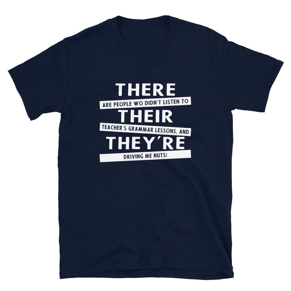 Funny English Grammar T-Shirt - There Their They're Tee - Cuccico Design