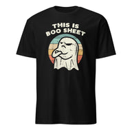 Cuccico Boo Sheet Ghost Retro Funny Halloween T-Shirt in Black