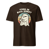 Cuccico Boo Sheet Ghost Retro Funny Halloween T-Shirt in Dark Chocolate