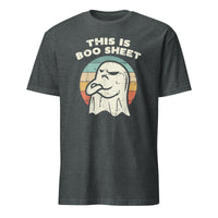 Cuccico Boo Sheet Ghost Retro Funny Halloween T-Shirt in Dark Heather
