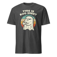 Cuccico Boo Sheet Ghost Retro Funny Halloween T-Shirt in Dark Heather Grey