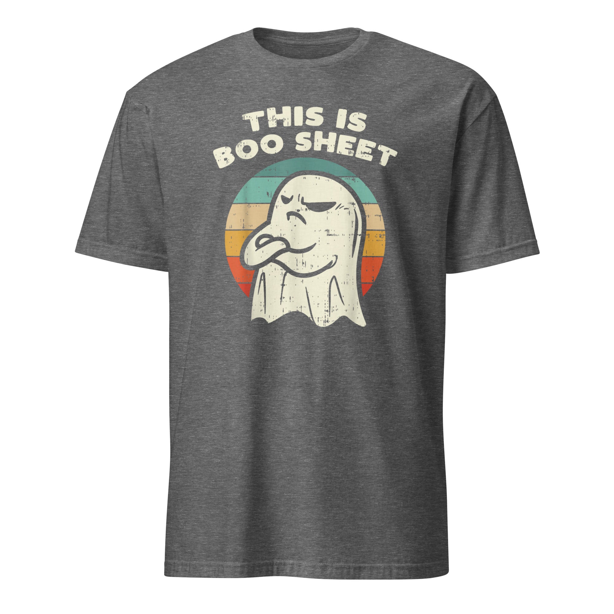 Cuccico Boo Sheet Ghost Retro Funny Halloween T-Shirt in Graphite Heather