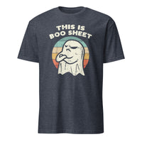 Cuccico Boo Sheet Ghost Retro Funny Halloween T-Shirt in Heather Navy