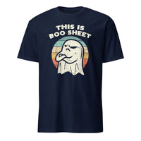 Cuccico Boo Sheet Ghost Retro Funny Halloween T-Shirt in Navy