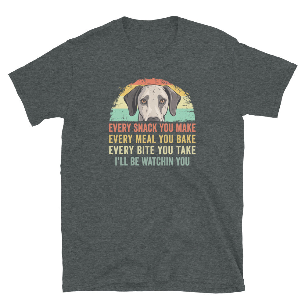 Every Snack You Make Funny Greyhound T-Shirt - Dog Lover Gift - Cuccico Design