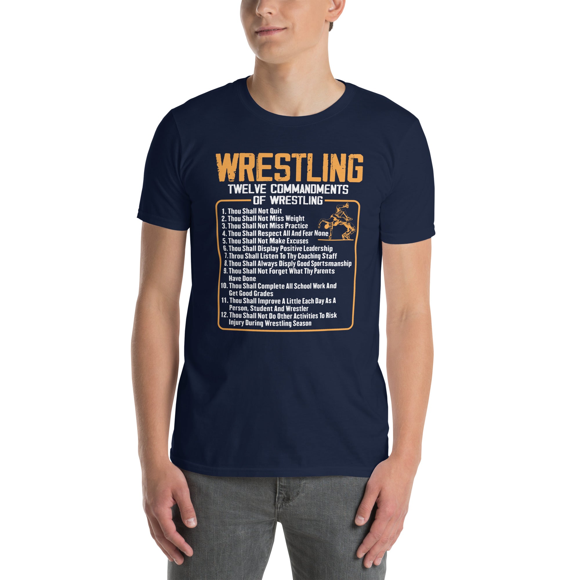 Twelve Commandments Wrestling T-Shirt | Gift for Wrestlers - Cuccico Design