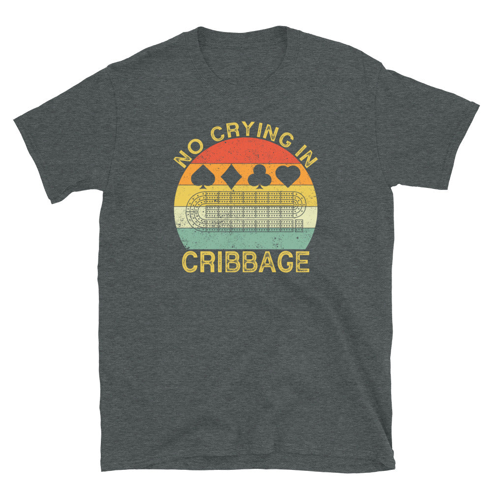 Funny Cribbage T-Shirt - No Crying In Cribbage - Cuccico Design