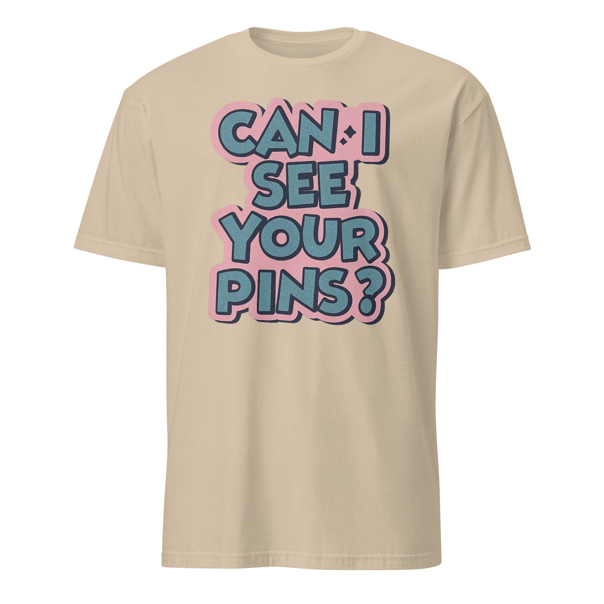 Can I See Your Pins Shirt in Sand color by Cuccico – Pin Collector T-Shirt
