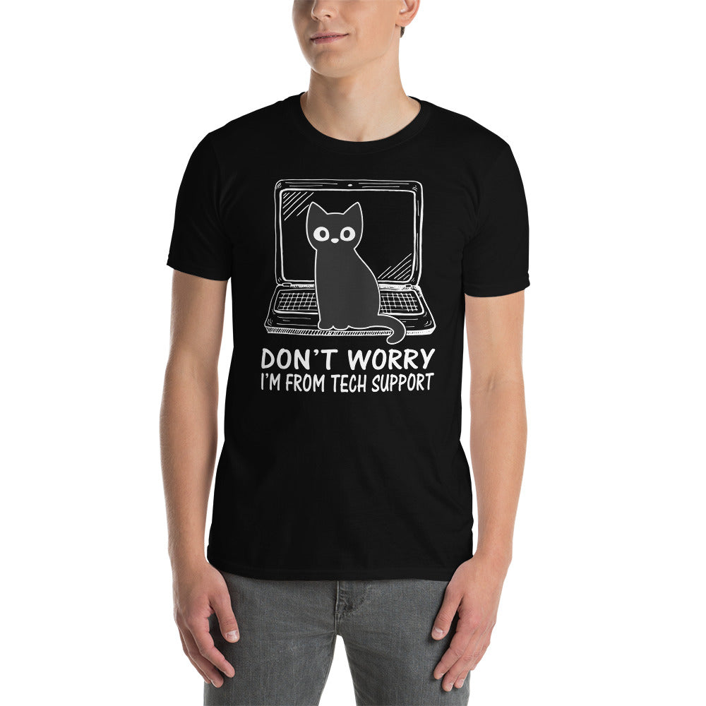 Funny Cat Tech Support T-Shirt - IT Geek Gift - Cuccico Design