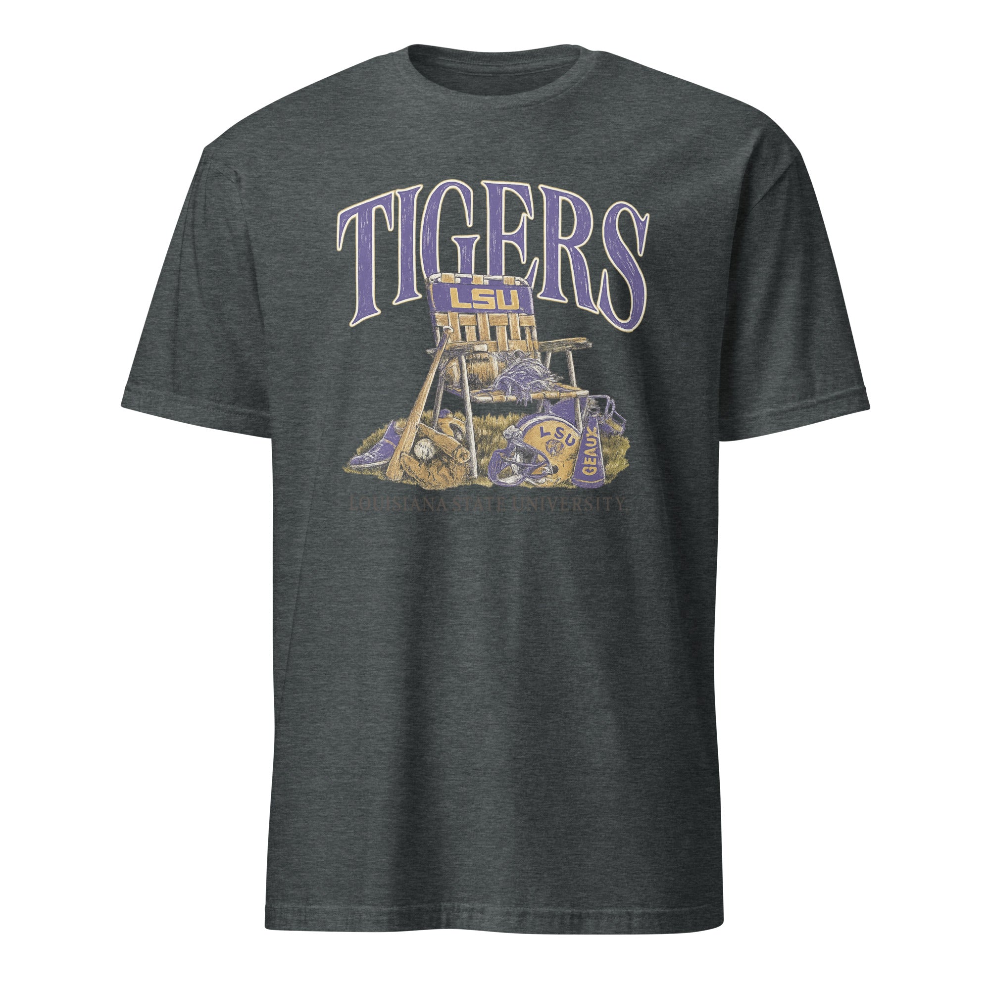 Cuccico LSU Tigers Performance Lawn Sports T-Shirt in Dark Heather