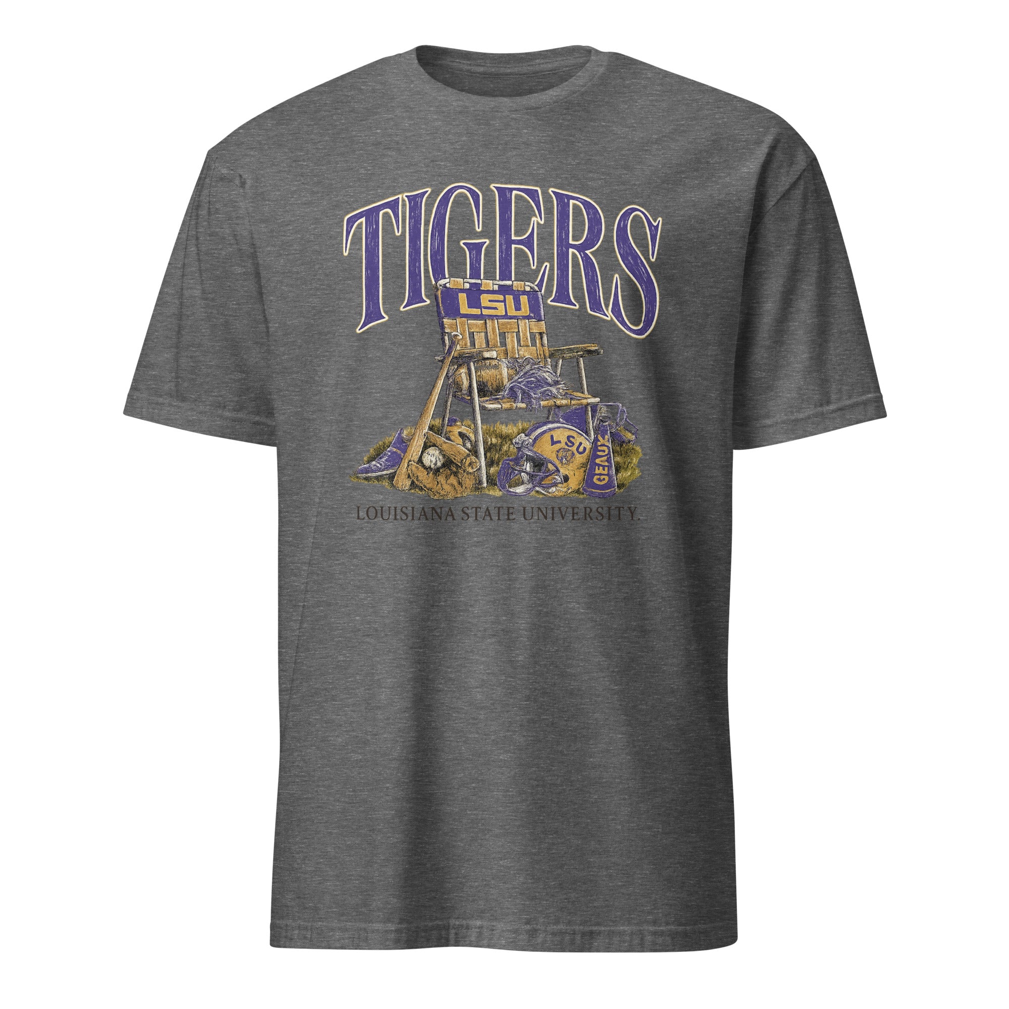 Cuccico LSU Tigers Performance Lawn Sports T-Shirt in Graphite Heather