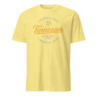 Cornsilk Tennessee Shirt with Tri Star emblem – Cuccico Volunteers Tee