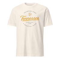 Natural color Tennessee Shirt with Tri Star emblem – Cuccico Volunteers Tee