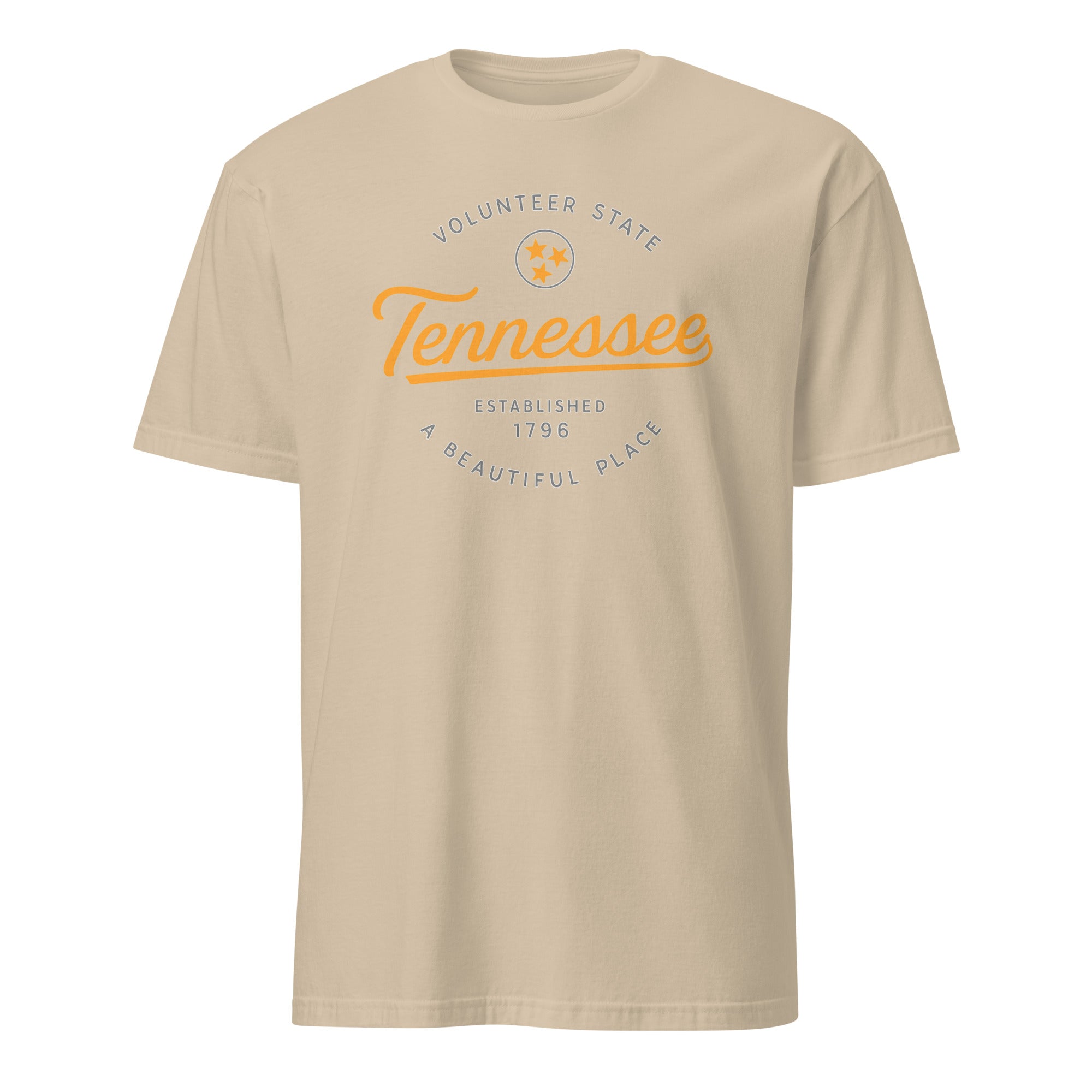 Sand Tennessee Shirt with Tri Star emblem – Cuccico Volunteers Tee
