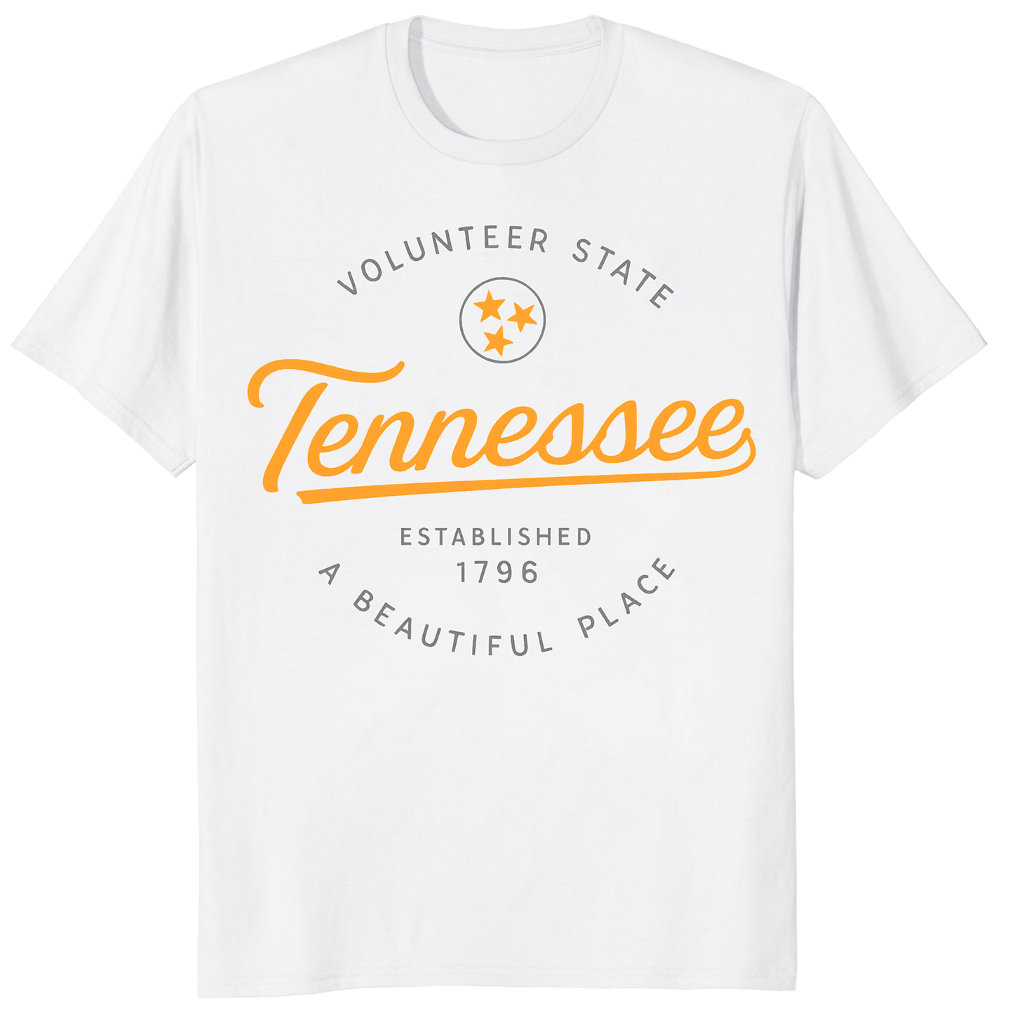 White Tennessee Shirt with Tri Star design – Cuccico Volunteers Tee