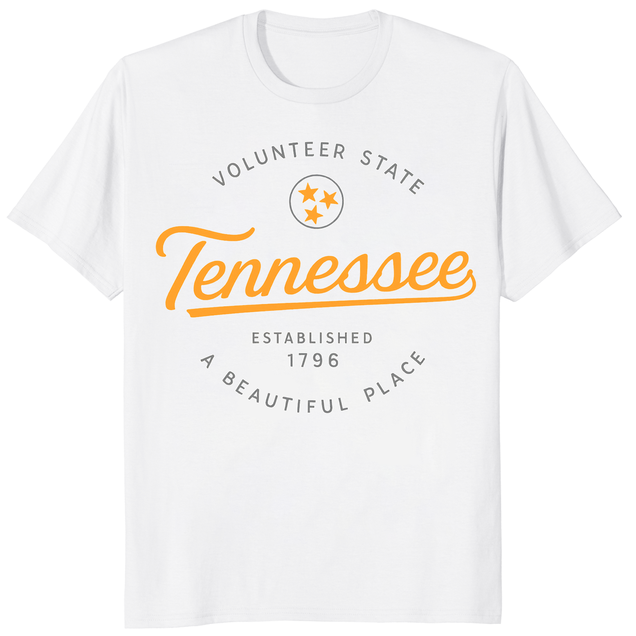 White Tennessee Shirt with Tri Star design – Cuccico Volunteers Tee