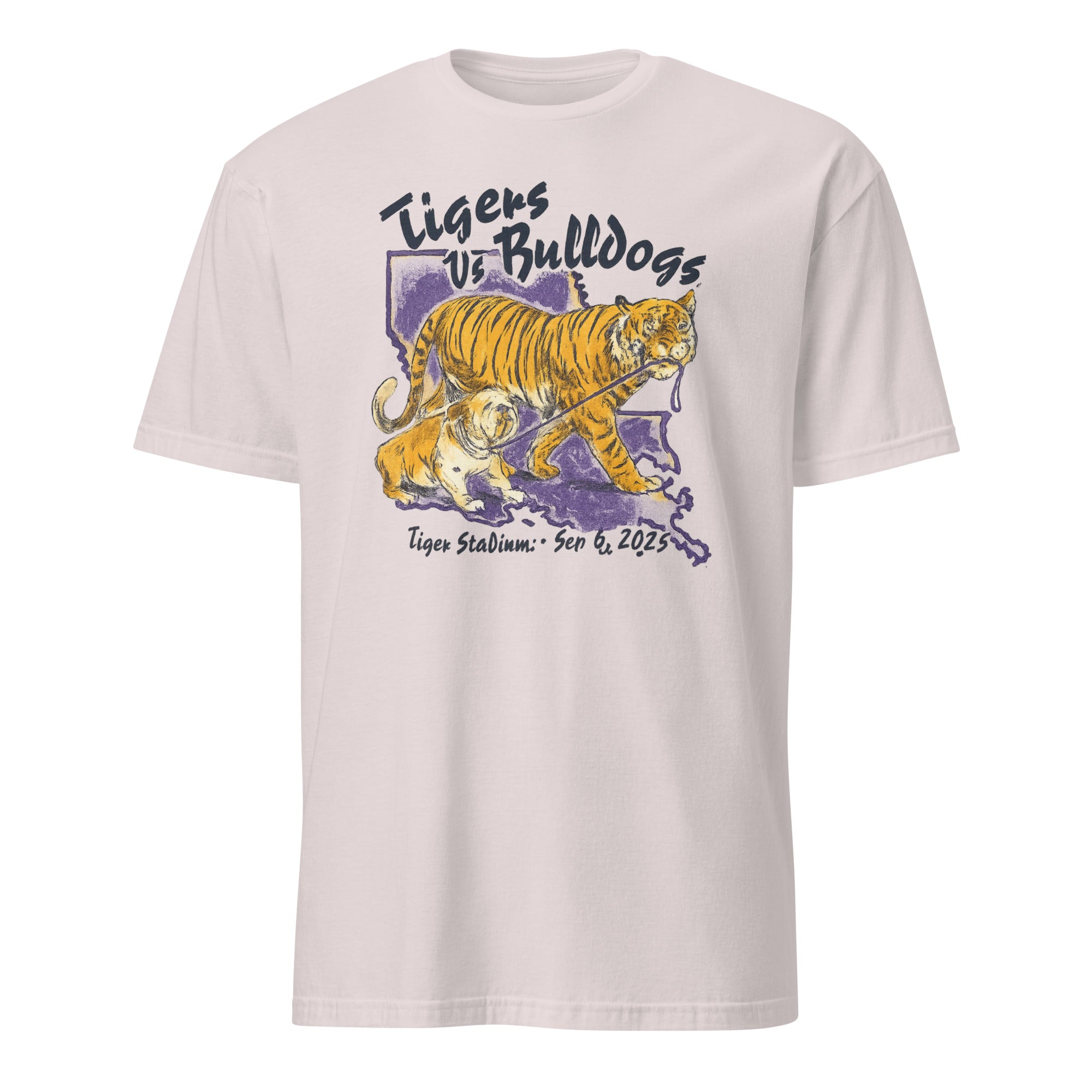 Cuccico Tigers vs Bulldogs Tiger Stadium Sep 6 2025 T-Shirt in Ice Grey