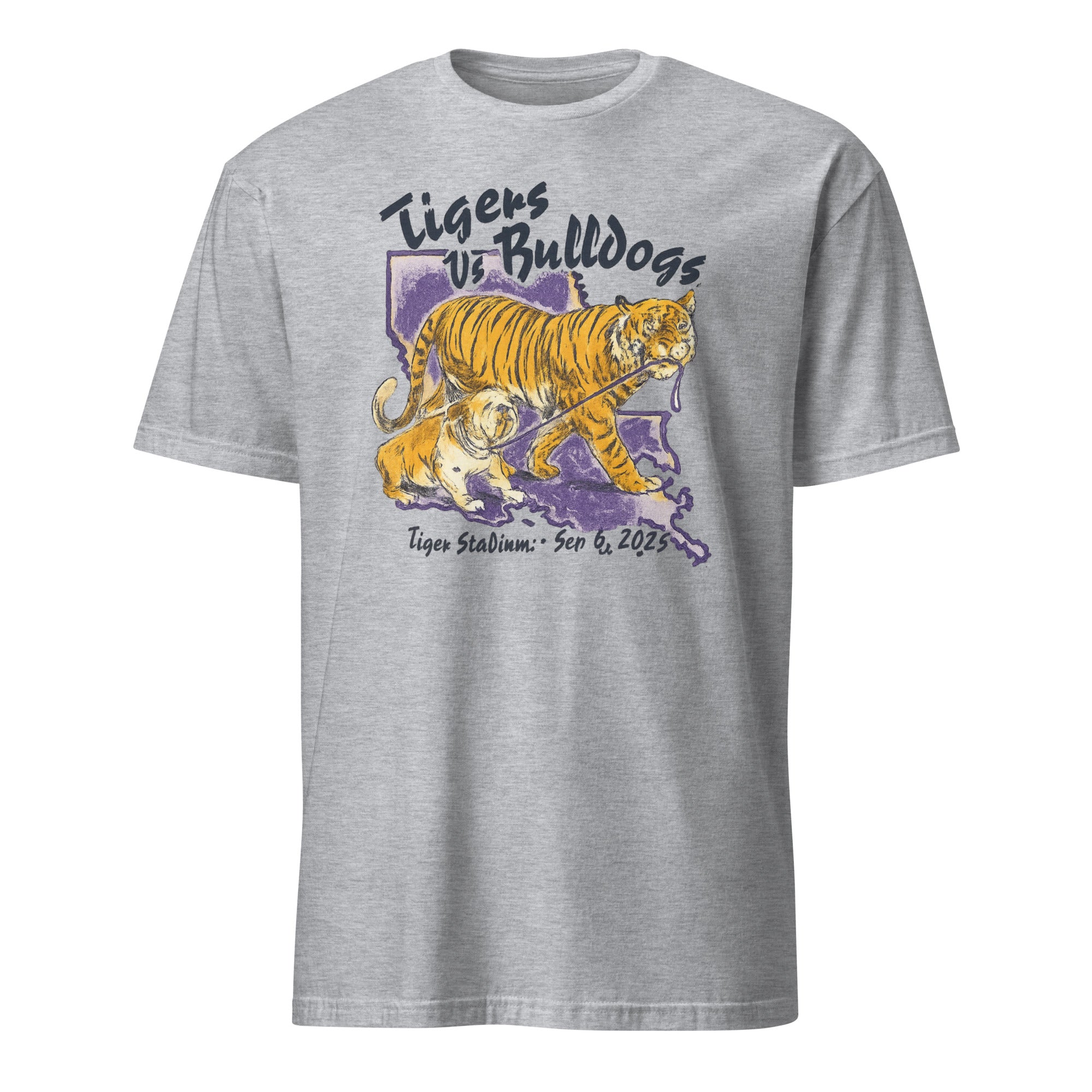 Cuccico Tigers vs Bulldogs Tiger Stadium Sep 6 2025 T-Shirt in Sport Grey