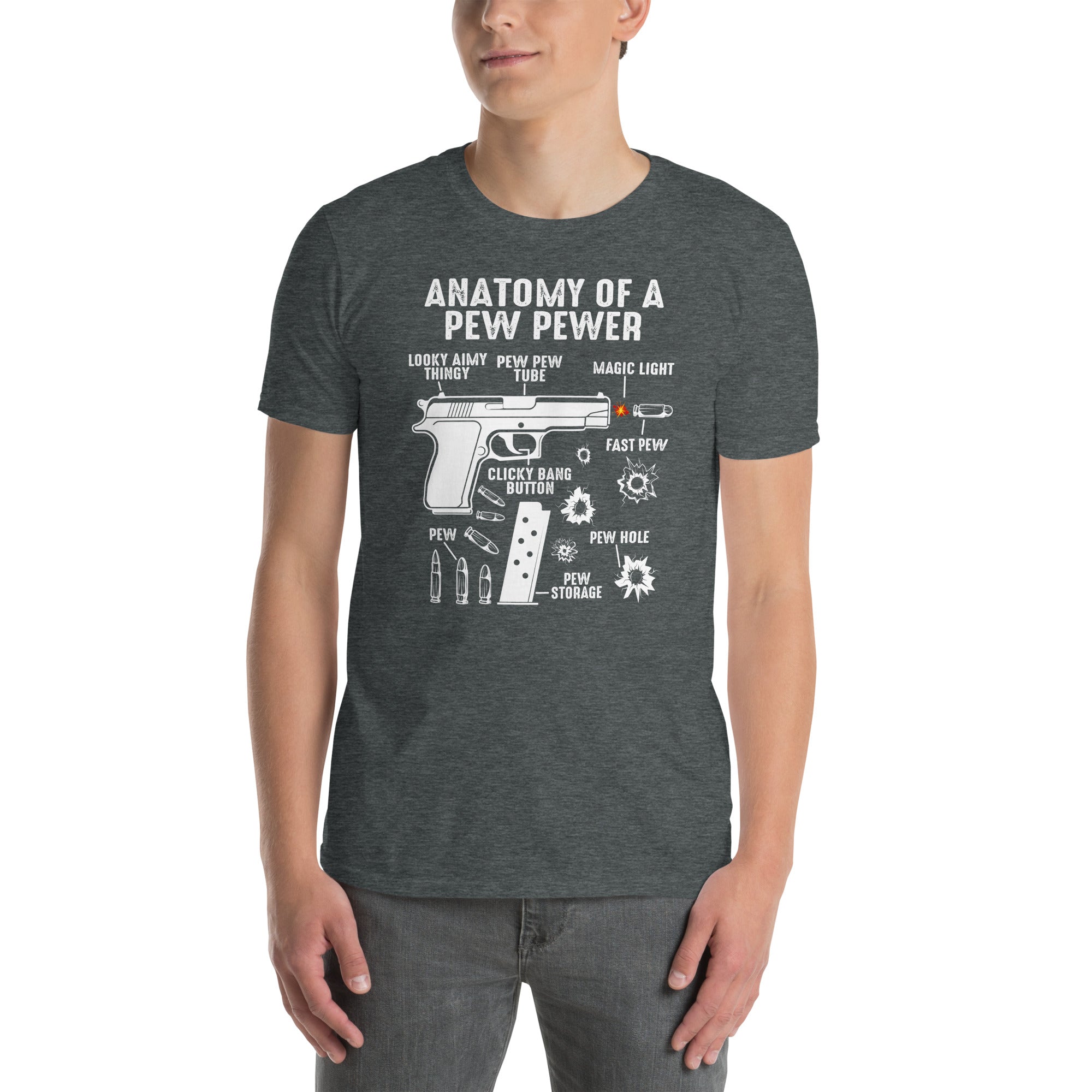 Funny Anatomy Of A Pew Pewer T-Shirt - Gun Owner Gift - Cuccico Design