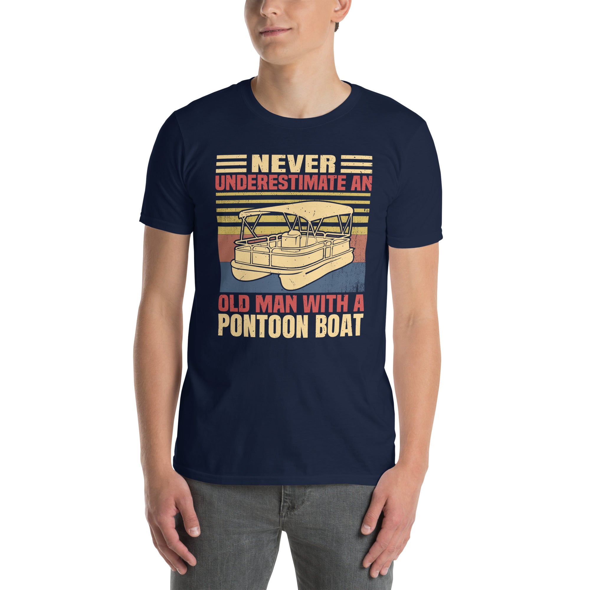 Pontoon Boat T-Shirt | Funny Old Man Boating Shirt - Cuccico Design