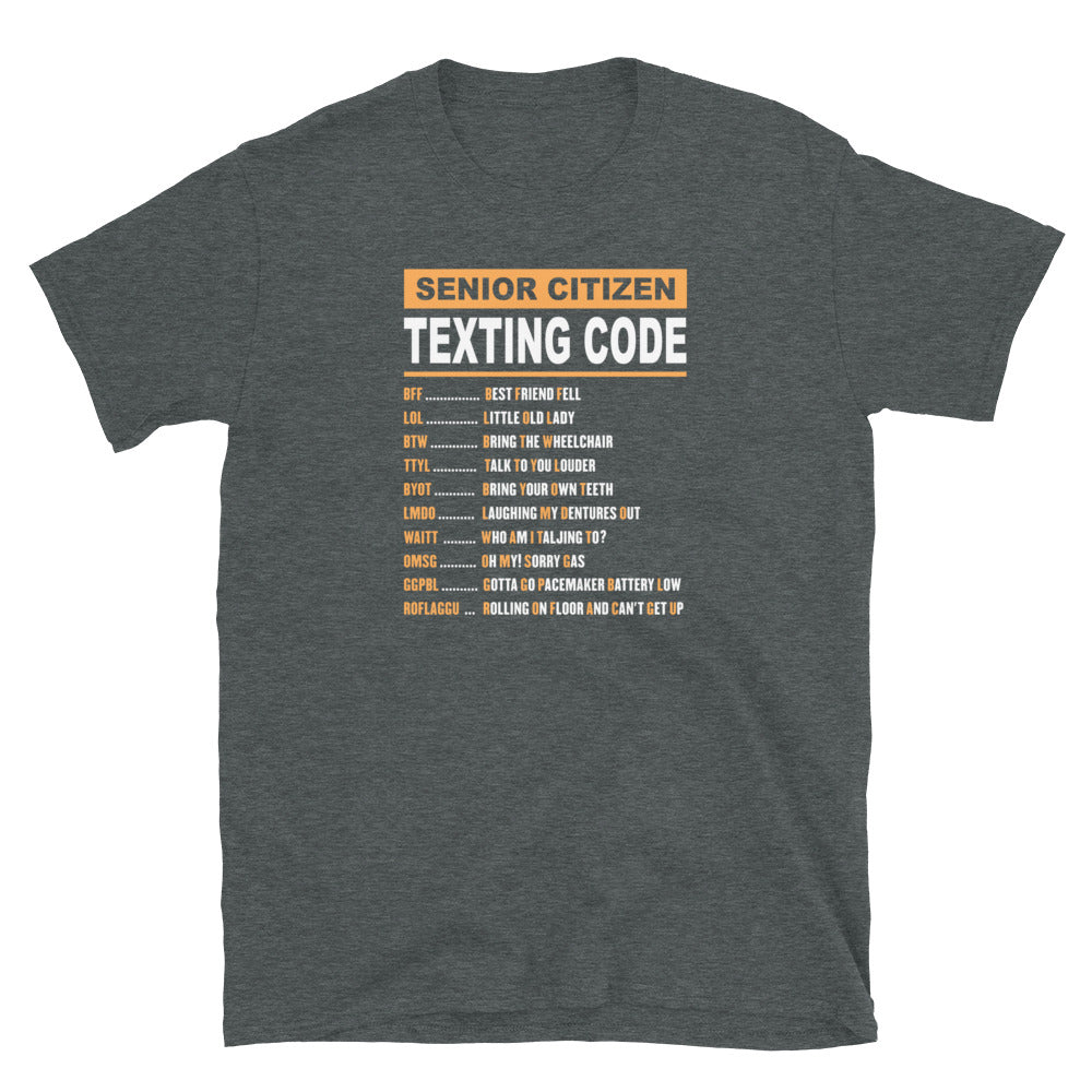 Funny Senior Texting Code T-Shirt | Grandpa & Grandma Gift - Cuccico Design