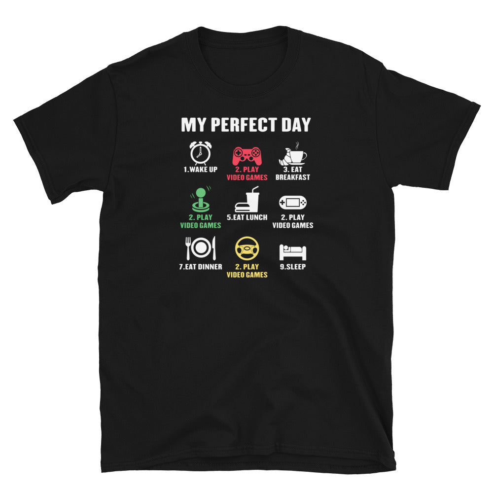 My Perfect Day Funny Video Gamer T-Shirt Gift - Cuccico Design