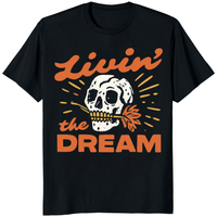 Everything is Fine Skeleton Festival Shirt in Black by Cuccico