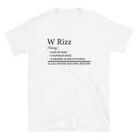 W Rizz Meaning Definition Funny Meme T-Shirt - Cuccico Design